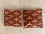 Nieuw twee cognac bruin kussens 40-40 cm, Huis en Inrichting, Woonaccessoires | Kussens, Ophalen of Verzenden, Nieuw, Bruin, Vierkant