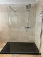 Glazen Douche Scherm met Douchebak zwart steen, Huis en Inrichting, Badkamer | Badkamermeubels, Ophalen, Gebruikt, 100 tot 150 cm