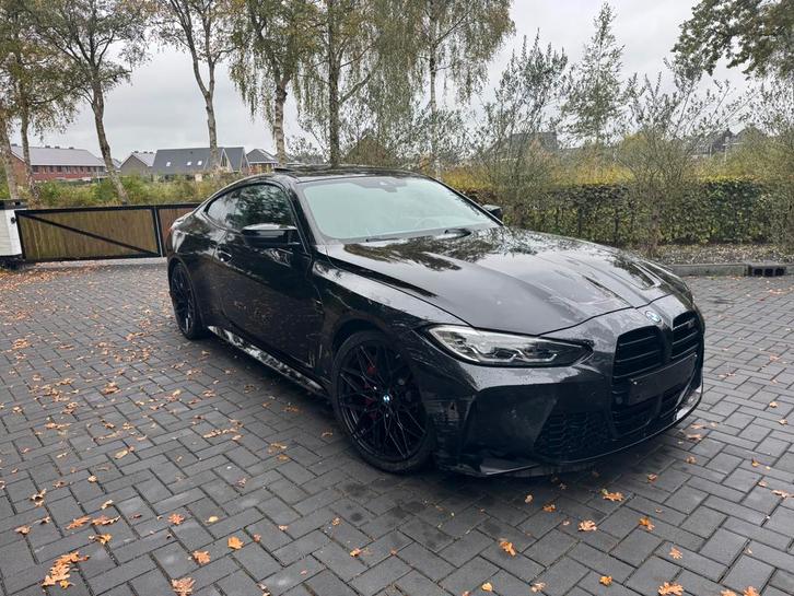 BMW M4 Coupe Competition Panorama Leer 510pk 2022 LED BTW, Auto diversen, Schadeauto's, Automaat, Benzine, Coupé, Zwart, Ophalen