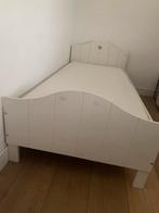 1 persoons bed 200x90 hout woood incl zgan matras, Huis en Inrichting, 90 cm, Gebruikt, Eenpersoons, Wit