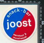 Sticker: Snackbar Joost - Wernhout - Wuustwezel, Ophalen of Verzenden, Zo goed als nieuw, Bedrijf of Vereniging