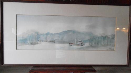 Aquarel, gesigneerd ja:r.o. 19-10-1982, nieuwstaat, Antiek en Kunst, Kunst | Schilderijen | Klassiek, Ophalen of Verzenden