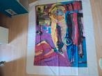 Texoprint Hatema abstract zeefdruk linnen, Antiek en Kunst, Ophalen of Verzenden