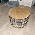 Bijzettafel draadstaal, Minder dan 55 cm, Gebruikt, Rond, Hout