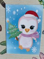 110. Kaart illustr Roze vogel winter kerstboom, Ophalen of Verzenden, Ongelopen