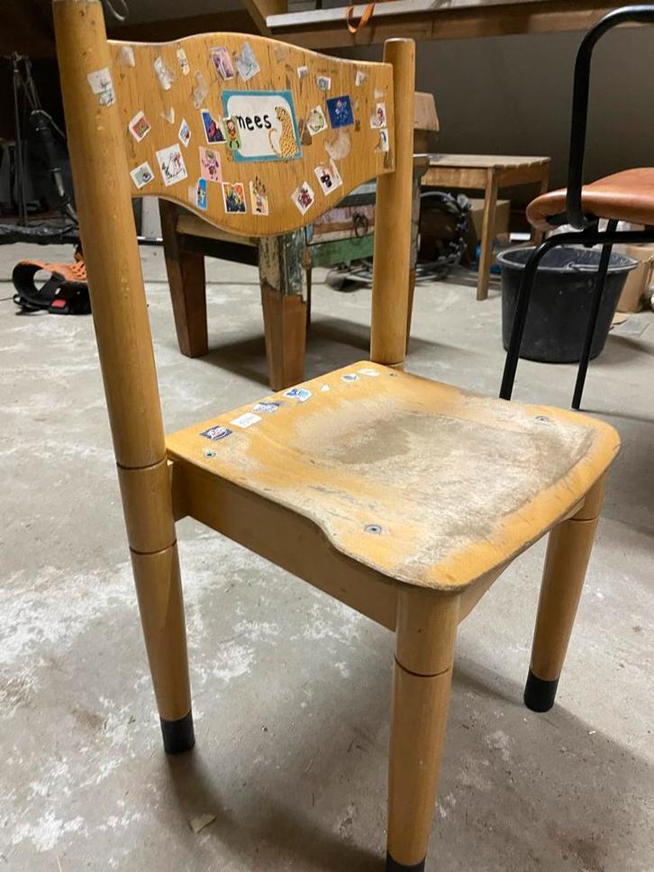 Retro Kinderschoolstoeltje, Kinderen en Baby's, Kinderkamer | Tafels en Stoelen, Gebruikt, Stoel(en), Ophalen