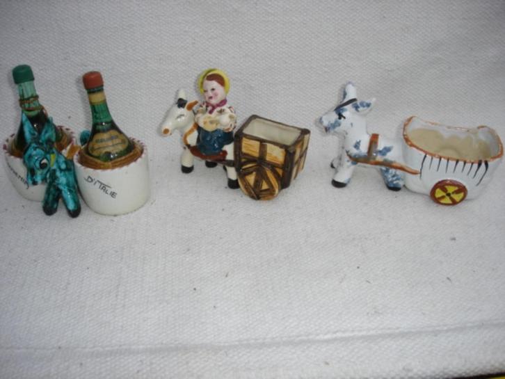 Vintage aardewerk beeldjes EZELS [ made in Italy] jaren 50, Antiek en Kunst, Antiek | Keramiek en Aardewerk, Ophalen of Verzenden