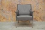 ZGANieuw! grijze leren Design on Stock Limec design fauteuil, Design, 75 tot 100 cm, Zo goed als nieuw, Metaal