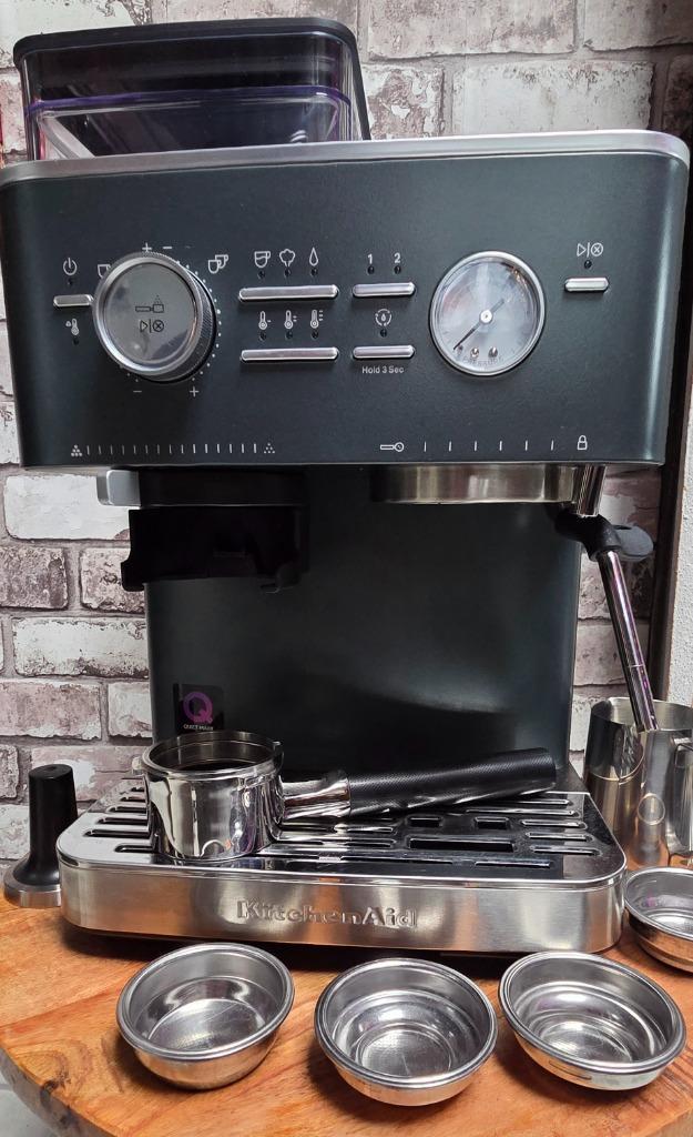 Halfautomatische Espressomachine Kitchen Aid, Witgoed en Apparatuur, Koffiezetapparaten, Zo goed als nieuw, Gemalen koffie, Koffiebonen