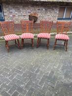 4 mooi stoelen oud roze bekleding bezorging mogelijk vintage, Twee, Gebruikt, Ophalen of Verzenden, Overige kleuren