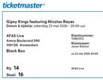 2 Tickets Gipsy Kings - 23 mei 20:00 AFAS, Twee personen, Mei