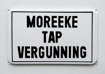 Emaille Bord Reclamebord Moreeke Tap Vergunning Bier Reclame beschikbaar voor biedingen