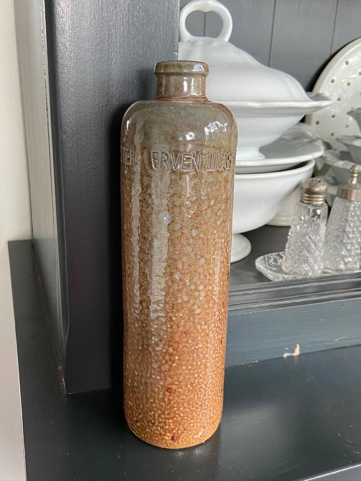 Oud antiek jenever kruikje Bols 't Lootsje Amsterdam gres, Antiek en Kunst, Curiosa en Brocante, Ophalen of Verzenden