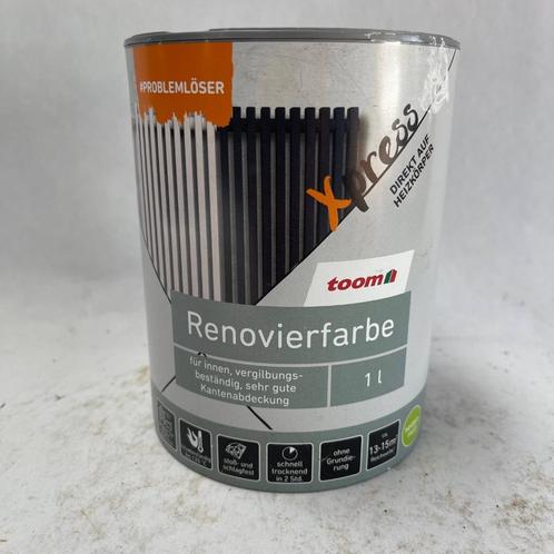 Toom Radiatorverf Metaalverf Hittebestendig Wit Verf 1L, Doe-het-zelf en Verbouw, Verf, Beits en Lak, Nieuw, Verf, Minder dan 5 liter