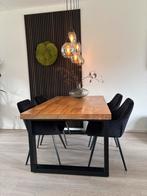 Zwarte Velvet Eetkamerstoelen van Kick - Set van 4, Huis en Inrichting, Ophalen, Gebruikt, Zwart, Vier