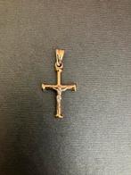 14k gouden kruis hanger geel- en witgoud, Ophalen, Zo goed als nieuw, Goud, Kruis of Symbool