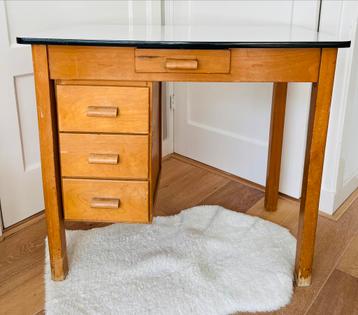 Vintage bureau Pier Zwart Bruynzeel formica blad lades beschikbaar voor biedingen