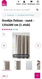 Gordijn Fabian zand Leen Bakker 1 stuk 135x280, Huis en Inrichting, Ophalen, Nieuw, 200 cm of meer