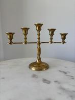 Vintage messing kandelaar met 5 armen, Antiek en Kunst, Ophalen of Verzenden, Overige materialen