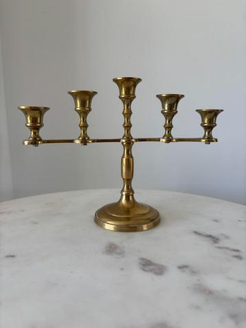 Vintage messing kandelaar met 5 armen beschikbaar voor biedingen