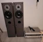 Dynaudio Audience 62 speakers + Onkyo TX-SR505E versterker, Gebruikt, 60 tot 120 watt, Front, Rear of Stereo speakers, Ophalen