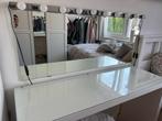 Ikea Malm Kaptafel met Spiegel en Lampen, Huis en Inrichting, Tafels | Kaptafels, Ophalen, 100 tot 150 cm, Minder dan 100 cm, Glas