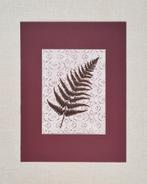 Botanische print varen blad bordeaux rood 30x40 cm, Minder dan 50 cm, Oorspronkelijke maker, Nieuw, Ophalen of Verzenden