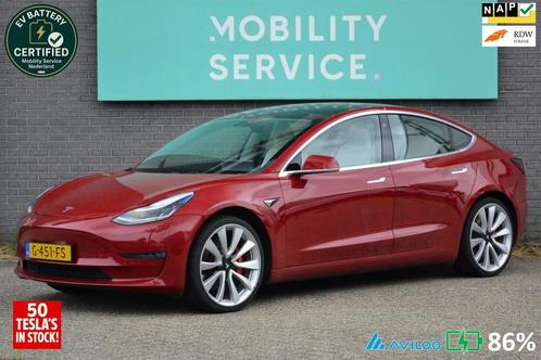 Tesla Model 3 Performance AWD 75 kWh SOH86% Pano AutoPilot L, Auto's, Tesla, Bedrijf, Te koop, Model 3, 4x4, ABS, Airbags, Airconditioning
