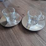 Nespresso glaasjes voor espresso incl bordje (2x), Ophalen of Verzenden, Nieuw, Overige typen