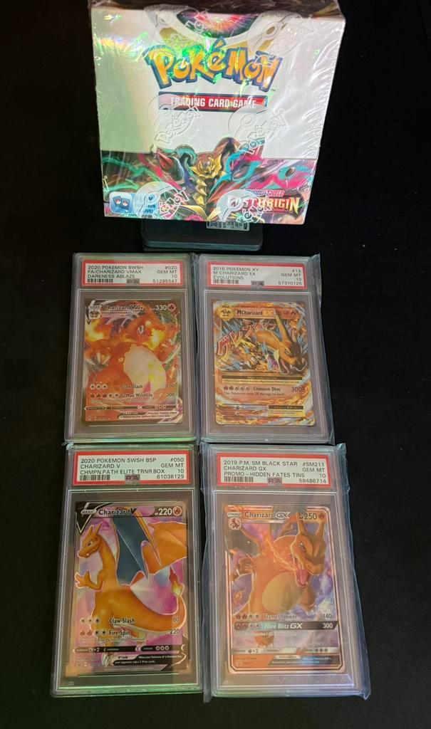 Pokemon Lost origin booster box + 4x Charizard PSA 10, Hobby en Vrije tijd, Verzamelkaartspellen | Pokémon, Nieuw, Ophalen of Verzenden
