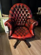 Chesterfield director chair bureaustoel in rood leder, Ophalen, Zo goed als nieuw, Rood