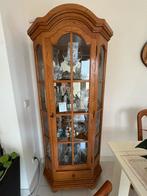 Eikenhouten spiegelkast vitrinekast houten kast, Huis en Inrichting, Kasten | Vitrinekasten, Ophalen, 50 tot 100 cm, Zo goed als nieuw