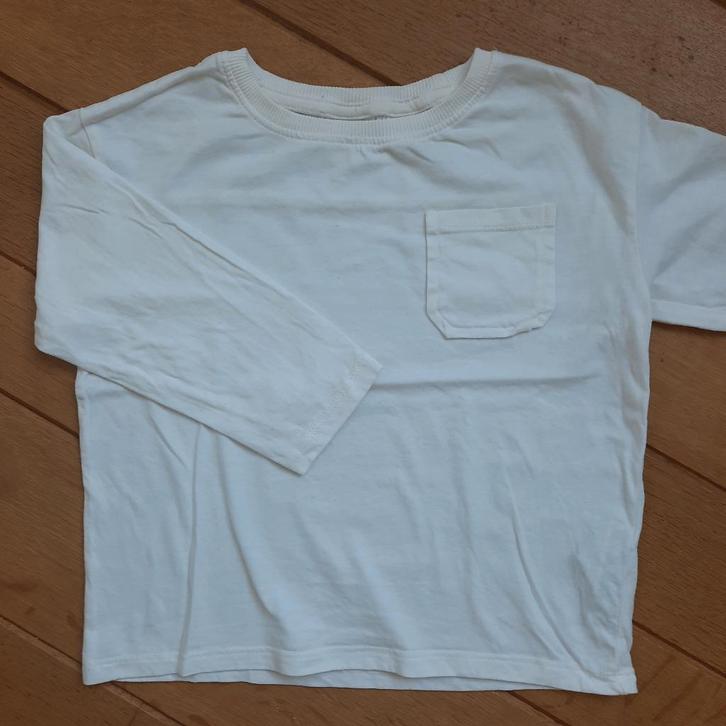 Zara longsleeve t- shirt wit maat 110, Kinderen en Baby's, Kinderkleding | Maat 110, Zo goed als nieuw, Jongen, Shirt of Longsleeve