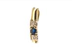14k gouden hanger met saffier en diamant, Overige voorstellingen, -, -, Ophalen of Verzenden