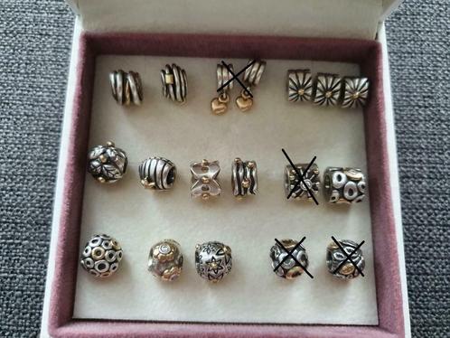 13x goud met zilveren Pandora bedels met armband, Sieraden, Tassen en Uiterlijk, Bedels, Nieuw, Pandora, Goud, 4 bedels of meer