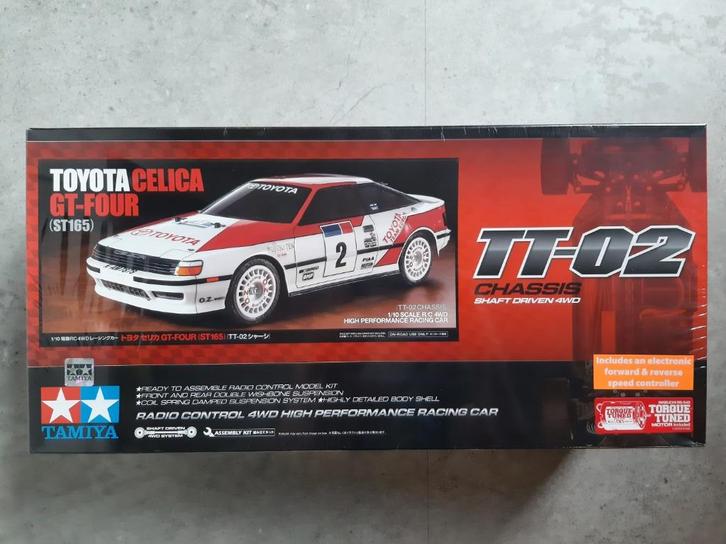 Tamiya 58718 RC Toyota Celica GT-Four TT-02 Nieuw in doos, Hobby en Vrije tijd, Modelbouw | Radiografisch | Auto's, Nieuw, Auto onroad
