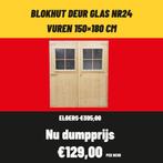 Blokhutdeur | Tuinhuis | Draai-/Kiepraam | Vuren deur & raam, Ophalen, 200 tot 400 cm, 250 tot 500 cm, Blokhut