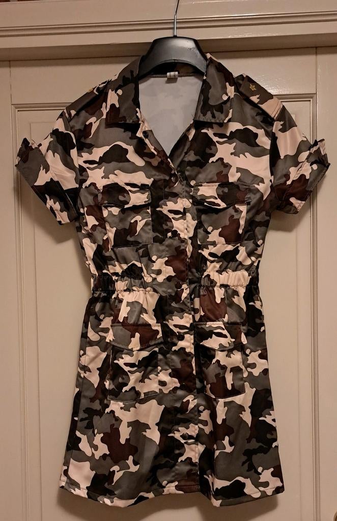 Carnaval leger jurkje, Ophalen of Verzenden, Zo goed als nieuw, Maat 38/40 (M), Carnaval