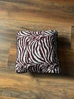 Vierkant sierkussen met zebra print, Ophalen of Verzenden, Zo goed als nieuw, Zwart, Vierkant