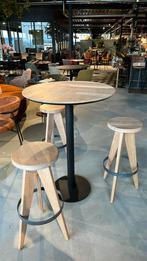 Statafel Visgraad Eikenhout | 80 Diameter | Verjongd, Ophalen of Verzenden, Nieuw