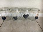 weckpotten glazenpotten 4st Vegla 1LxH15xdiam11 los deksel, Ophalen of Verzenden, Gebruikt