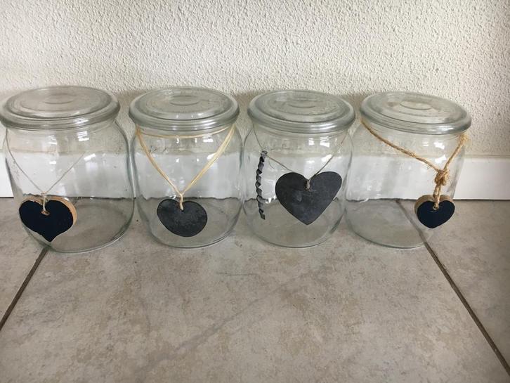 weckpotten glazenpotten 4st Vegla 1LxH15xdiam11 los deksel, Huis en Inrichting, Woonaccessoires | Overige, Gebruikt, Ophalen of Verzenden