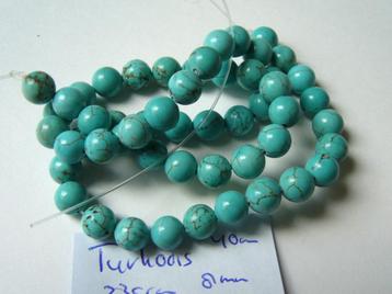 turkoois 40cm 8,00 kralen rond 8mm turquoise howliet 1 kraal beschikbaar voor biedingen