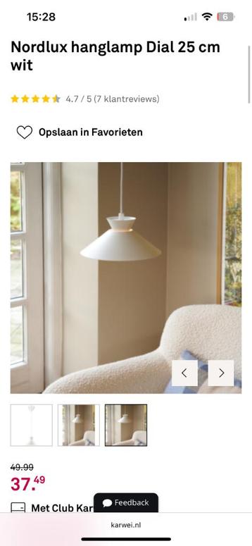 Nordlux Dial hanglamp wit 25cm beschikbaar voor biedingen