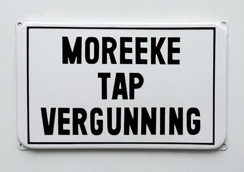 Emaille Bord Reclamebord Moreeke Tap Vergunning Bier Reclame, Verzamelen, Merken en Reclamevoorwerpen, Gebruikt, Reclamebord, Verzenden