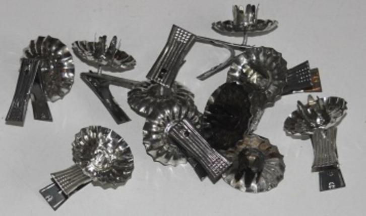 10 knijpers voor kerstboomkaarsjes 119777/a, Diversen, Kerst, Gebruikt, Ophalen of Verzenden