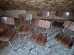 Set van 6 vintage stoelen, Huis en Inrichting, Ophalen, Gebruikt, Bruin, Vintage