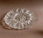 Glazen schaal serveerschaal glas ijsstructuur gevulde eieren, Gebruikt, Schaal, Rond, Ophalen of Verzenden