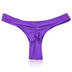 scrunch ribbel stringbroekje Paars 36 (L) bikini string, Verzenden, Nieuw, Paars, Bikini