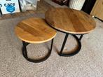 Salontafel / Bijzettafel rond hout, Ophalen, 50 tot 100 cm, Rond, Zo goed als nieuw